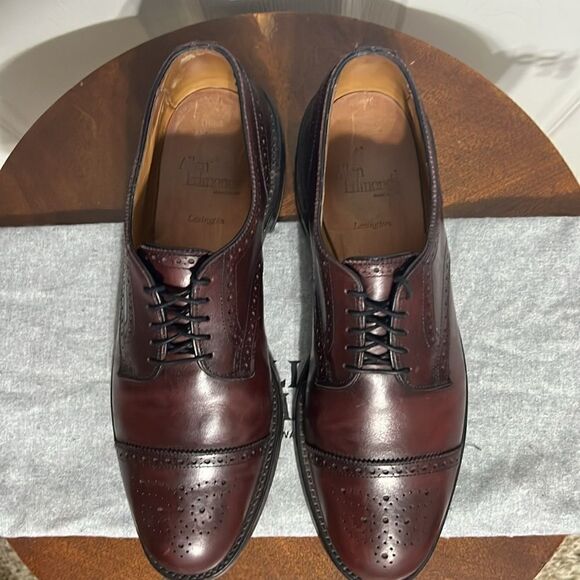 🔥🔥 ALLEN EDMONDS Lexington Burgundy Ox Blood Cap-Toe Oxford Shoes Sz 9.5C -EUC - Picture 6 of 12
